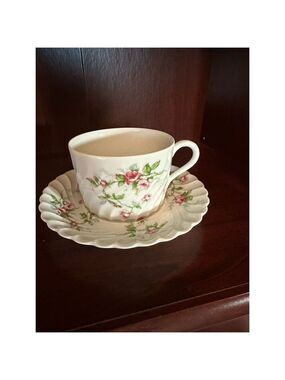 Haviland Limoges Julia Vintage Teacup & Saucer Set Scalloped Edge